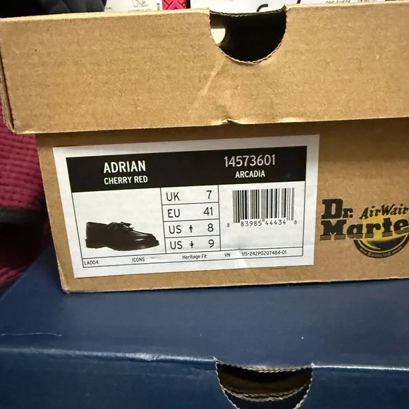 Dr. Martens Adrian Cherry Red Loafers - Picture 2 of 5